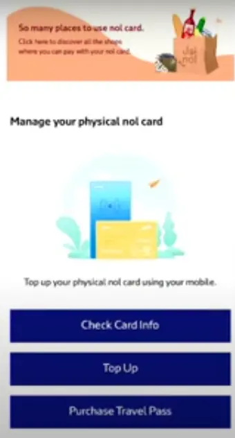 Checking Nol card balance history from Nol pay app