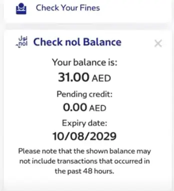 how to check nol card balance history